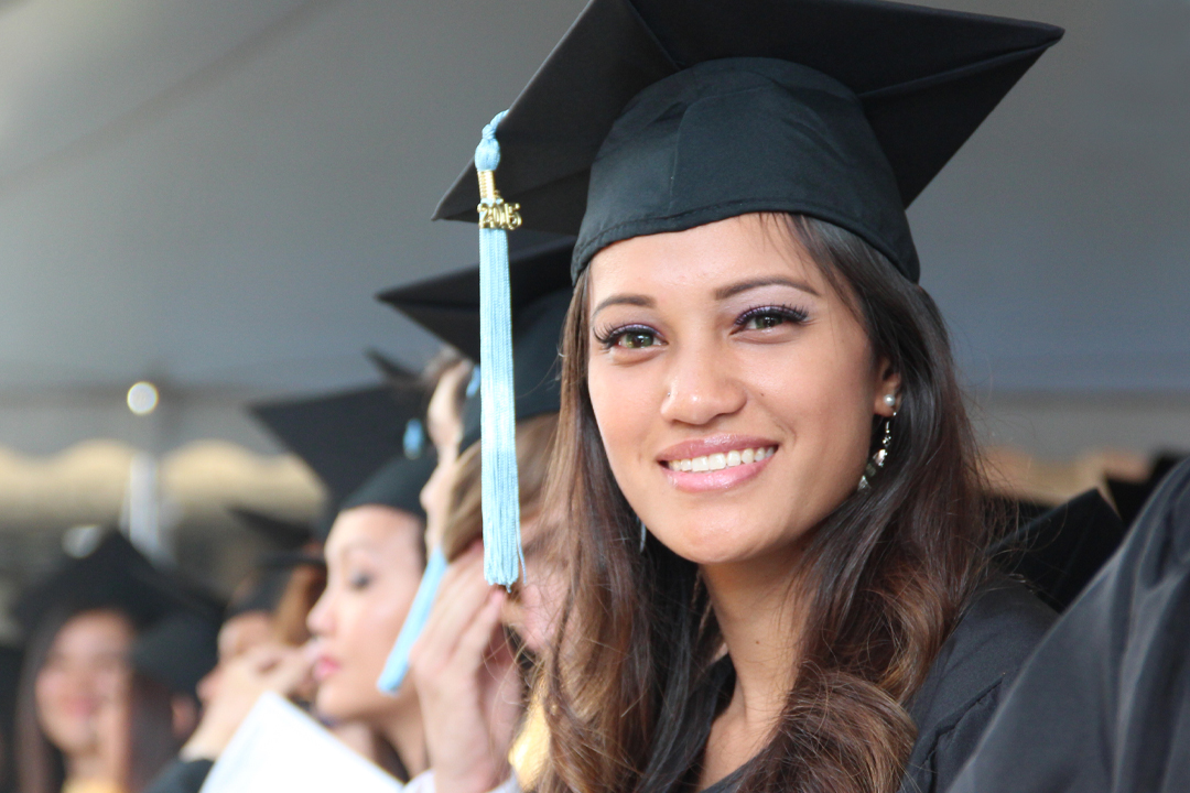 Female graduate at commencement