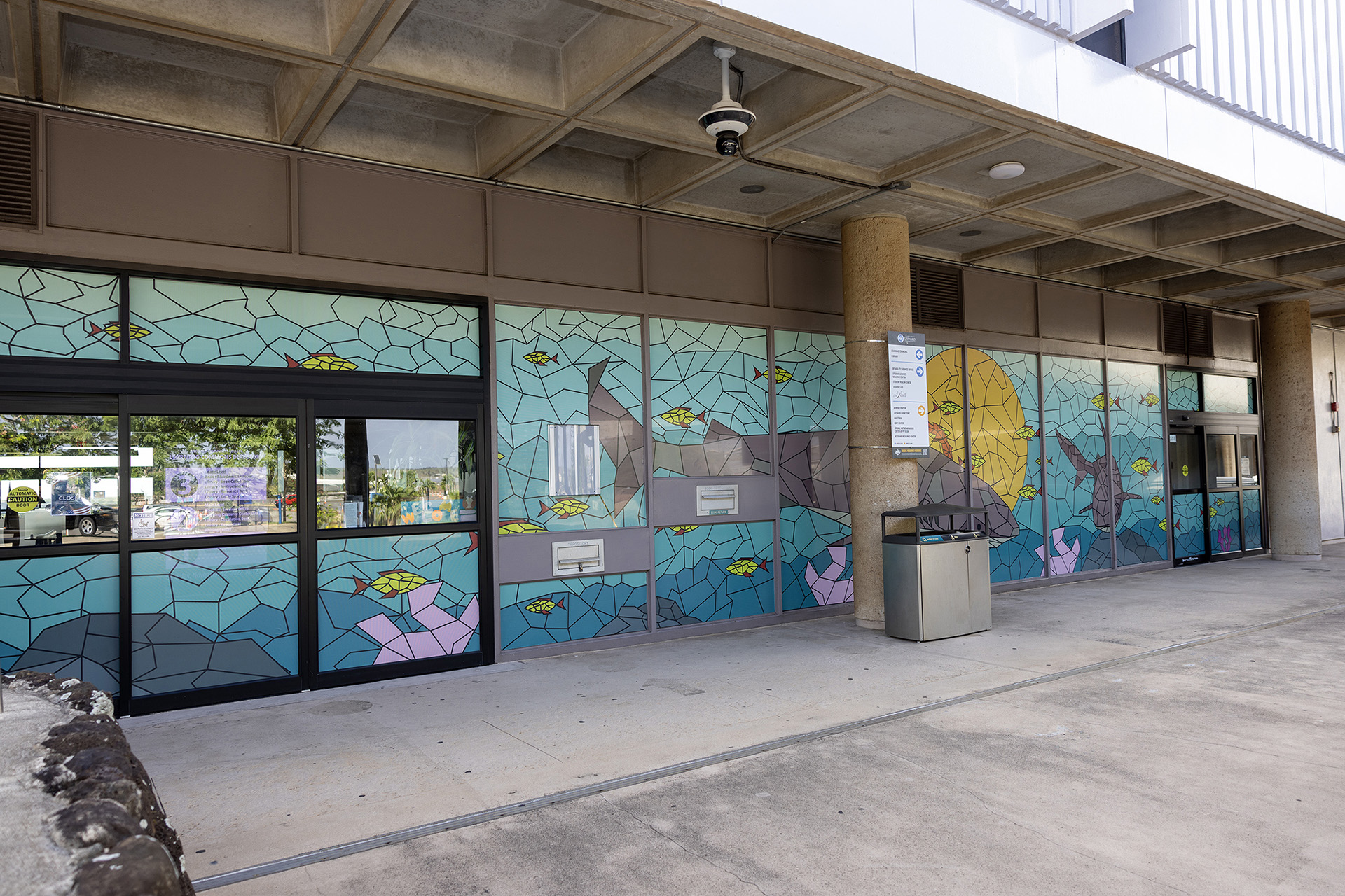 Student mural at Learning Commons, Nā Kiaʻi o Puʻuloa (The Protectors of Puʻuloa)