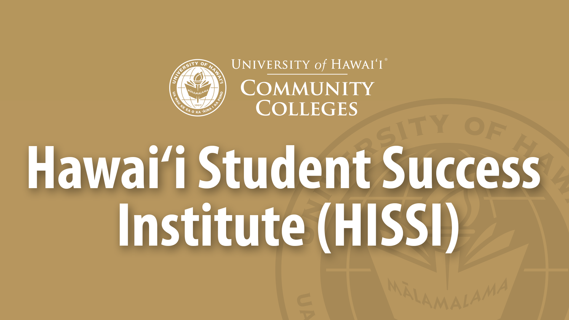 UHCC Hawaii Student Success Institute